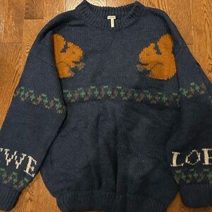 Loewe Navy and Brown Knit Garment
